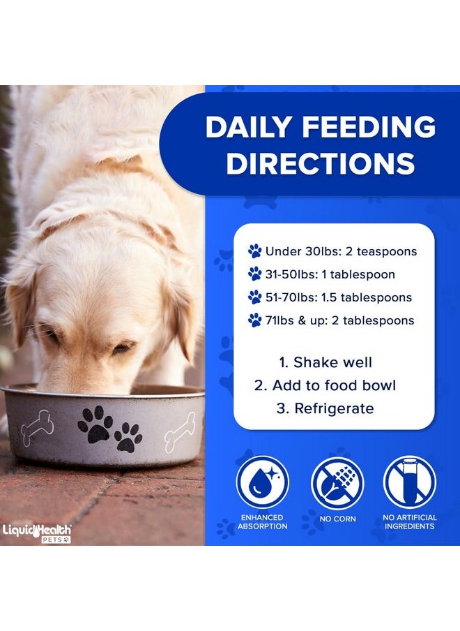 ليكويد هيلث 32 أونصة K9 Complete 8-In-1 Liquid Multivitamins For Dogs & Puppies، تركيبة كاملة الكل في واحد، نظام غذائي للكلاب الصغيرة المسنة، فيتامينات الكلاب، الجلد والفراء، صحة المفاصل، دعم المناعة (عبوتان)  - Image 5