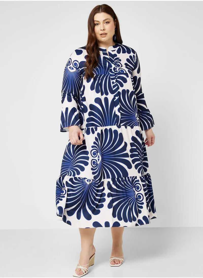 Ella Plus Monotone Printed Dress