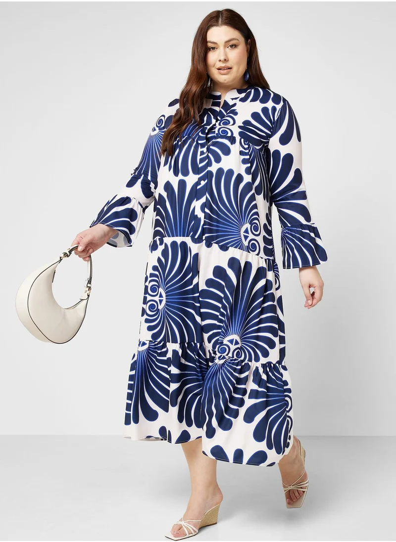 Ella Plus Monotone Printed Dress