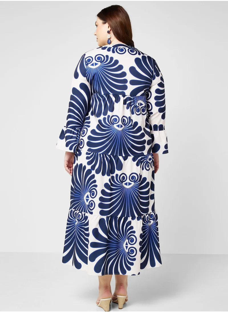 Ella Plus Monotone Printed Dress