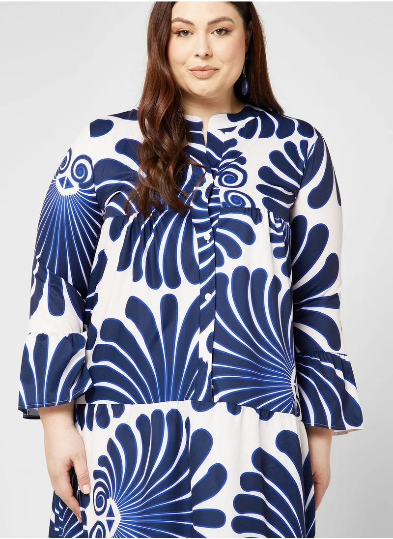 Ella Plus Monotone Printed Dress