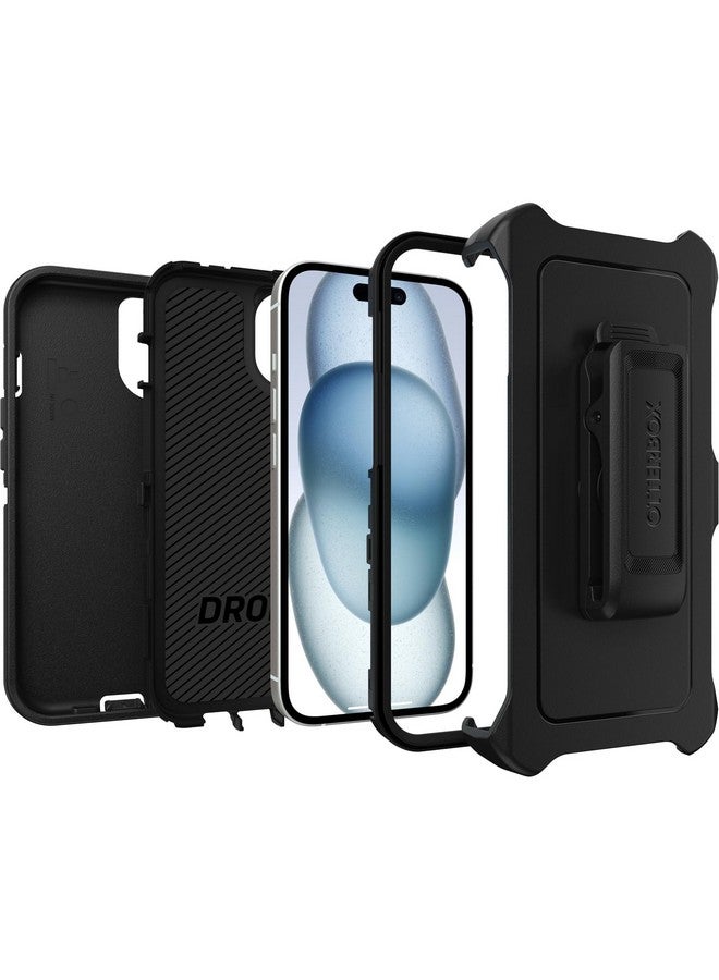 أوتربوكس جراب OtterBox Defender Series لأجهزة iPhone 15 وiPhone 14 وiPhone 13 - أسود، بدون شاشة، قوي ومتين، مع حماية للمنافذ، يتضمن حاملًا بمشبك الحافظة (يُشحن في كيس بلاستيكي) - Image 3