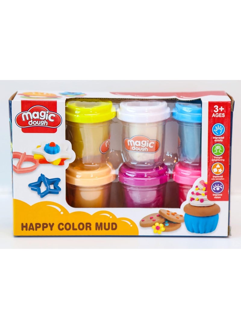 magic dough Magic dough 6 color Soft & Ultra Light - clay with 8 pcs Tools for Child Kids play again and again - Best Gift for Boys & Girls Age 3-12 Year Old - Image 2