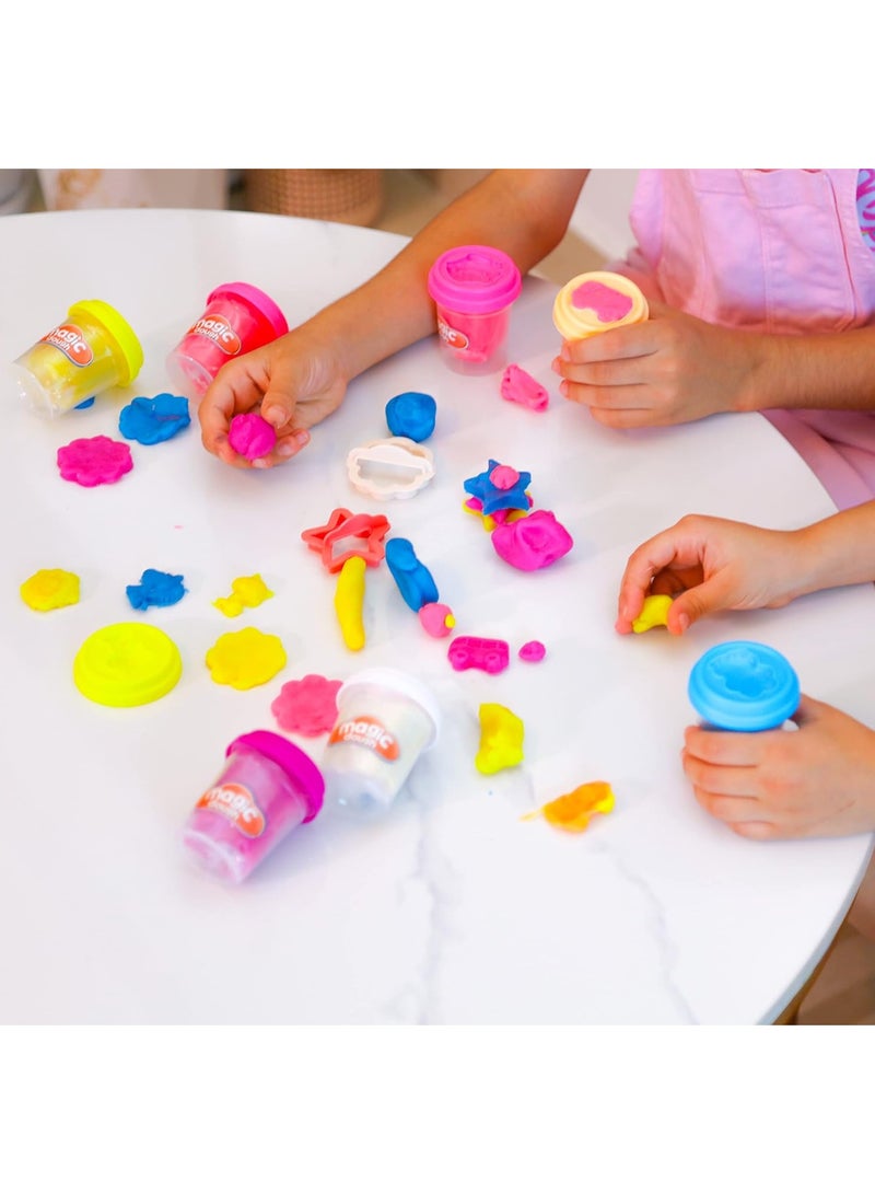 magic dough Magic dough 6 color Soft & Ultra Light - clay with 8 pcs Tools for Child Kids play again and again - Best Gift for Boys & Girls Age 3-12 Year Old - Image 5