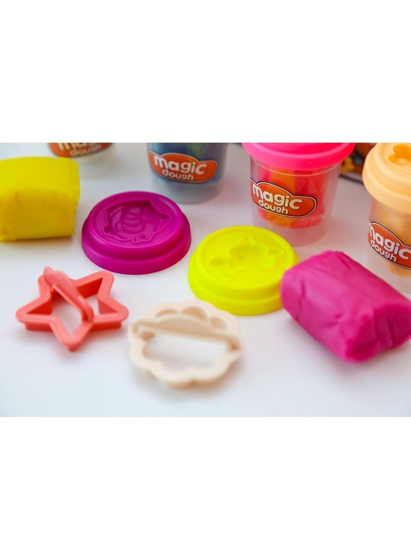 TOY GARDEN Magic dough 6 color Soft & Ultra Light - clay with 8 pcs Tools for Child Kids play again and again - Best Gift for Boys & Girls Age 3-12 Year Old - Image 3