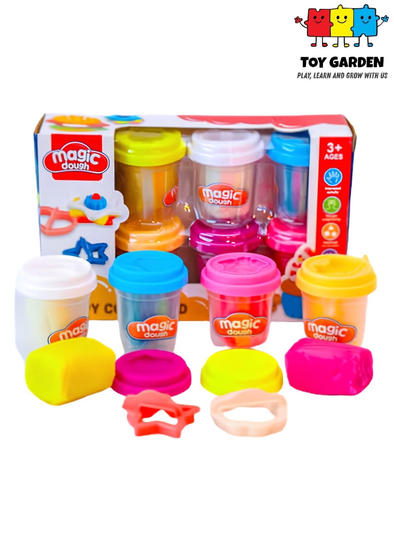 TOY GARDEN Magic dough 6 color Soft & Ultra Light - clay with 8 pcs Tools for Child Kids play again and again - Best Gift for Boys & Girls Age 3-12 Year Old - Image 1