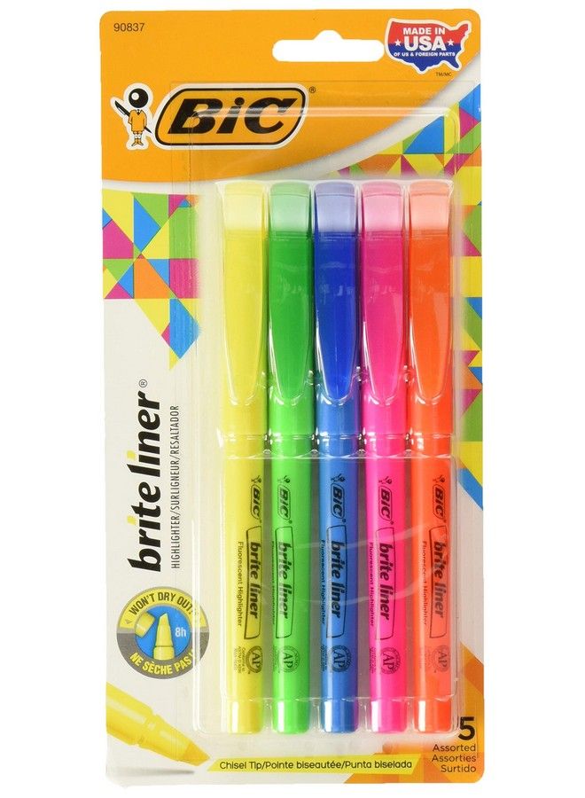 Bic Brite Liner Highlighters Chisel Tip Assorted Colors 10Count (2 Packs Of 5)  - Image 1