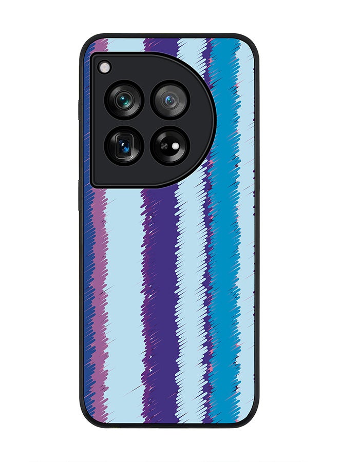 Stylizedd Rugged Black edge case for OnePlus 12R / OnePlus Ace 3 5G, Slim fit Soft Case Flexible Rubber Edges Anti Drop TPU Gel Thin Cover -  Lines Of Violet - Image 1