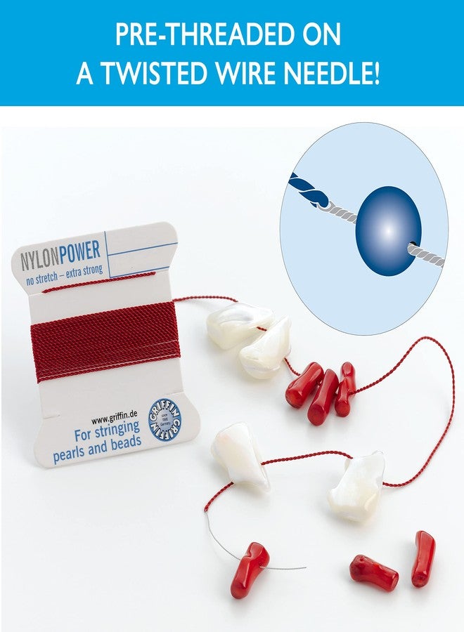 غريفين حبل خرز نايلون جريفين بيرلسيد - لون أسود - مقاس 10 (0.90 مم) - 2 متر لكل بطاقة - إبرة من الفولاذ المقاوم للصدأ مرفقة - لربط اللؤلؤ والأحجار الكريمة والكريستال والخرز - Image 3