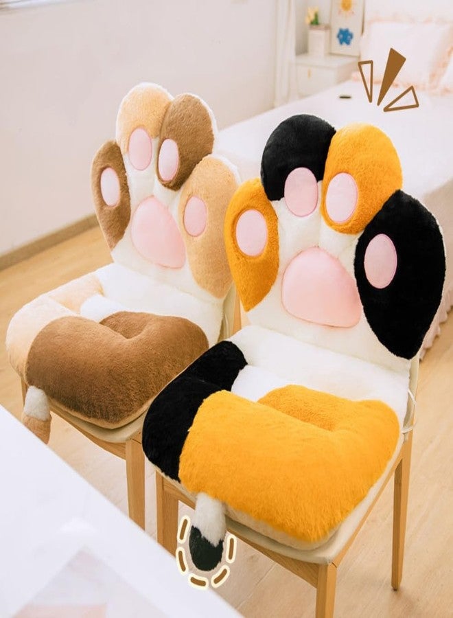 YISLEND Cat Paw Cushion Kawaii Plush Desk Seat Cushions, Comfy Chair Cushion Non-Slip Seating Pad for Dorm Office Desk Gaming Chair, Cute Gaming Accessories Room Bedroom Decor (Brown, 19.6"x35.4") - Image 2