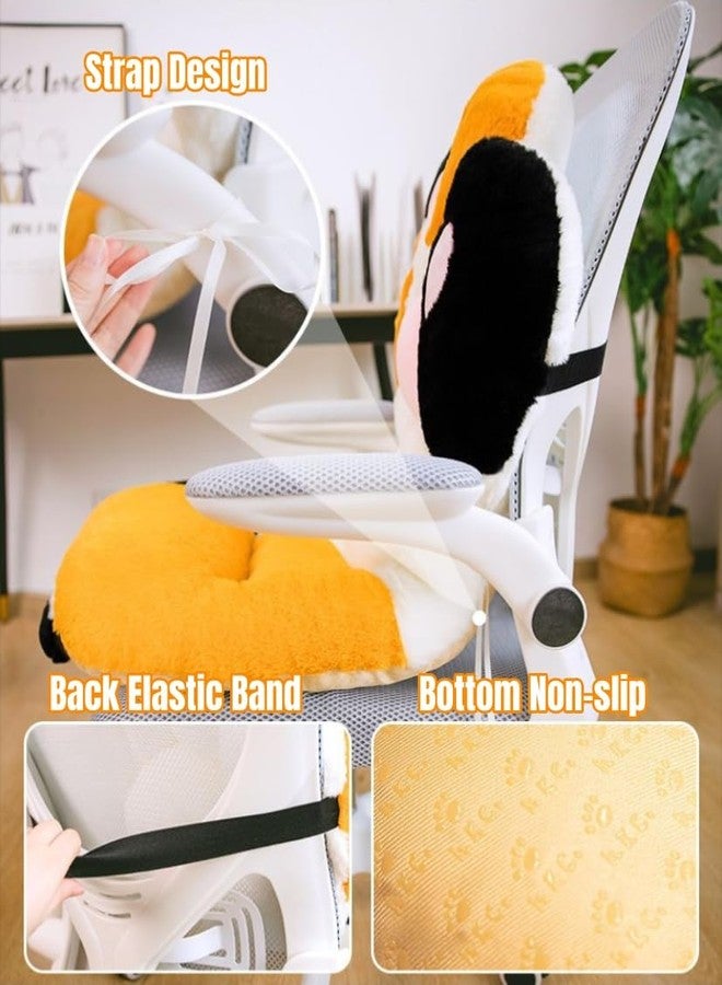 YISLEND Cat Paw Cushion Kawaii Plush Desk Seat Cushions, Comfy Chair Cushion Non-Slip Seating Pad for Dorm Office Desk Gaming Chair, Cute Gaming Accessories Room Bedroom Decor (Brown, 19.6"x35.4") - Image 4