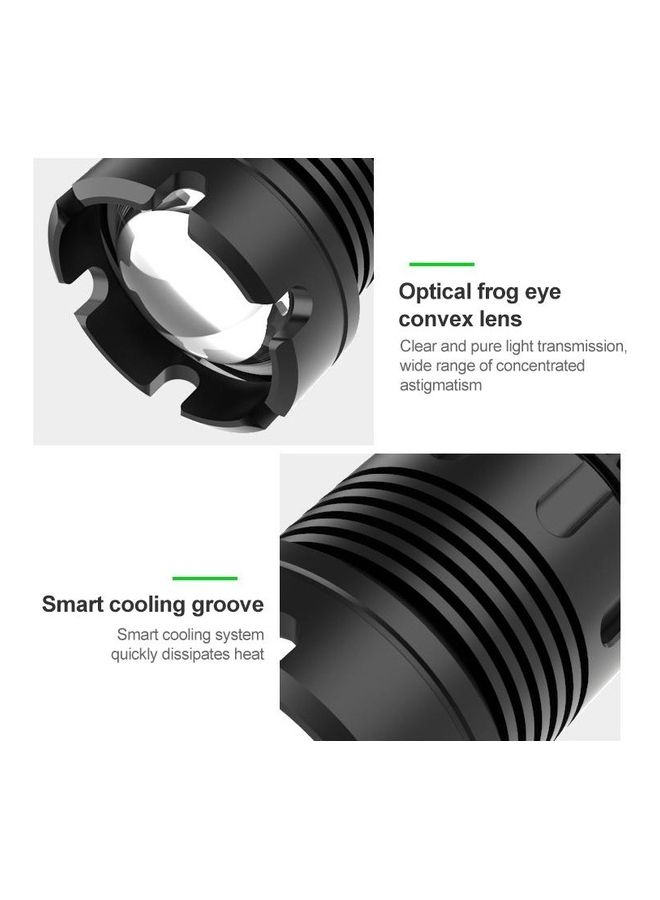 7-level Brightness Adjustment Short Style Micro USB Charging Waterproof P90 + COB LED Flashlight - Image 3