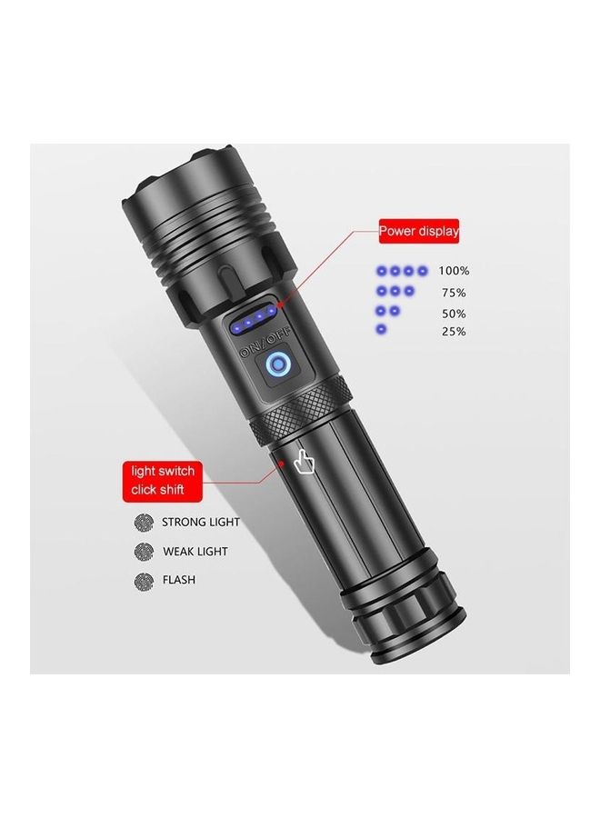 7-level Brightness Adjustment Short Style Micro USB Charging Waterproof P90 + COB LED Flashlight - Image 5