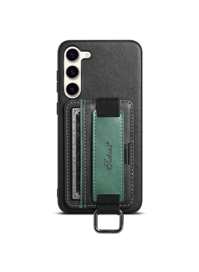 Suteni Case For Samsung Galaxy S24+ 5G H13 Card Wallet Wrist Strap Holder PU Phone Case - Image 1