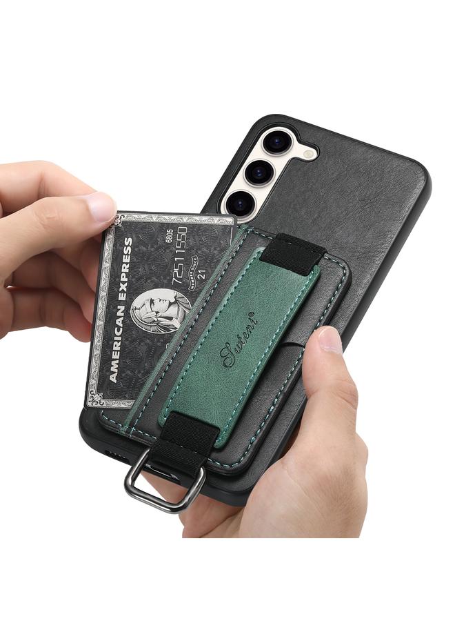 Suteni Case For Samsung Galaxy S24+ 5G H13 Card Wallet Wrist Strap Holder PU Phone Case - Image 5