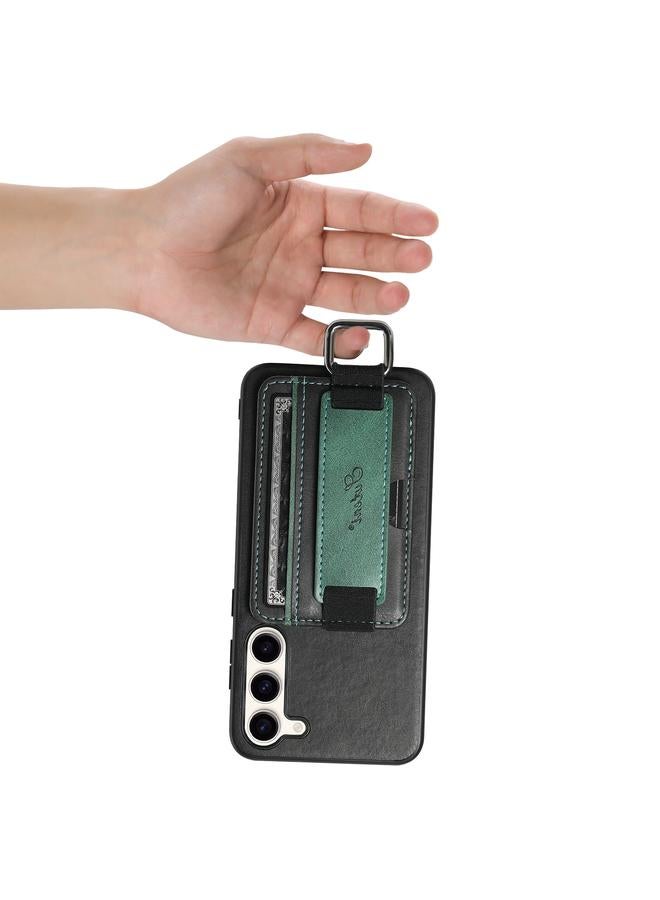 Suteni Case For Samsung Galaxy S24+ 5G H13 Card Wallet Wrist Strap Holder PU Phone Case - Image 3