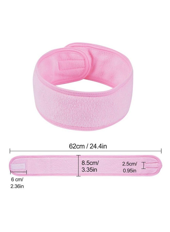 TDHDIKE 4 Pcs Facial Spa Headbands(White Black Pink，Gray)， Makeup Shower Bath Wrap Sport Headband Terry Cloth Stretch Towel With Magic Tape  - Image 3