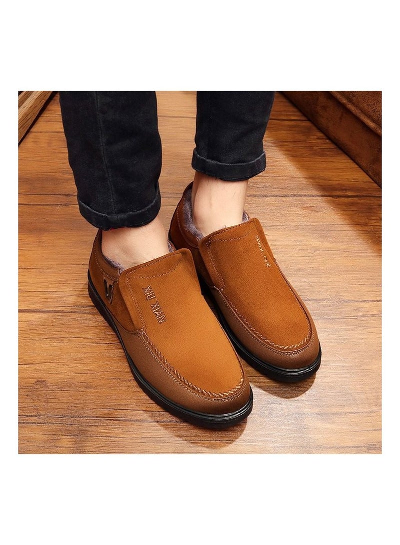 Generic Men Non Slip Outdoor Cotton Shoes Brown - Image 3