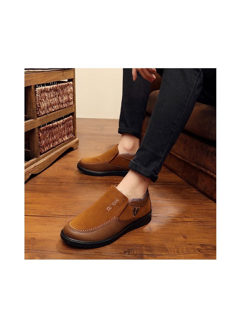 Generic Men Non Slip Outdoor Cotton Shoes Brown - Image 2