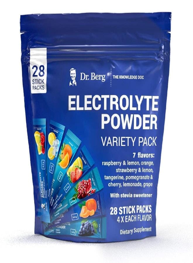 Dr. Berg Nutritionals Dr. Berg Sugar Free Electrolyte Powder Packets (Variety Pack) - Daily Electrolyte Drink Mix - 28 Total Hydration Pouches Sugar Free - Keto Electrolytes Powder Packets No Sugar - 7 Delicious Flavors - Image 4