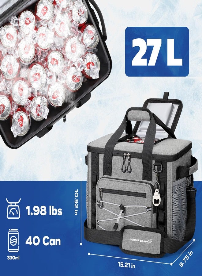 Maelstrom Soft Cooler Bag,Soft Sided Cooler,40 Cans Collapsible Cooler with Velcro Top,Insulated Ice Chest,Large Leakproof Camping Cooler for Kayaking,Beach,Travel,Gray - Image 5