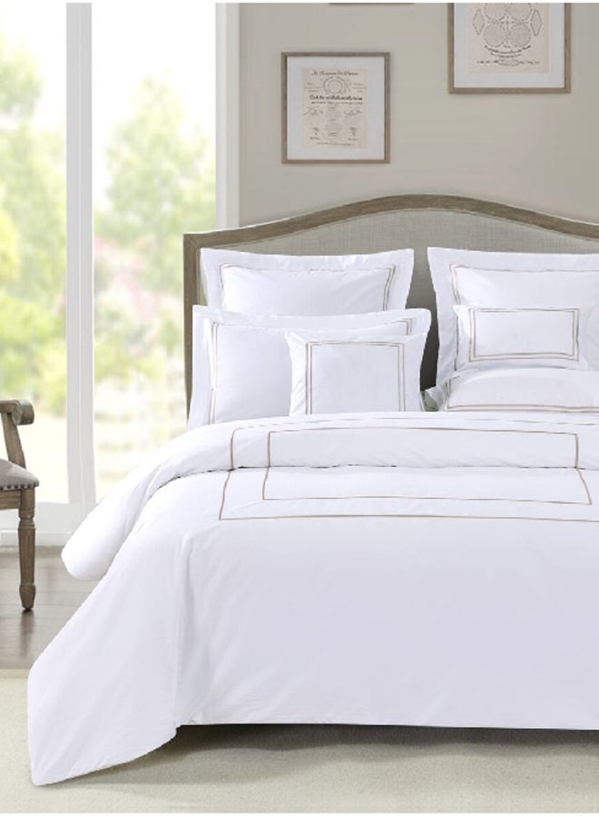 أوشيانا هوم طقم غطاء لحاف مريح للغاية أبيض وبني 1 × 240 × 260 سم RICAMO C4