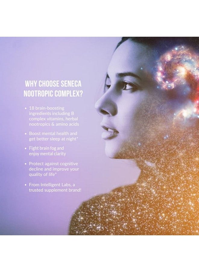 Intelligent Labs - Seneca Nootropic Brain Support Supplement ; Focus Memory & Clarity ; 18 Brain Boosting Ingredients ; B Complex Vitamins Lion’S Mane & Ashwagandha ; Caffeine & Stimulant Free - Image 1