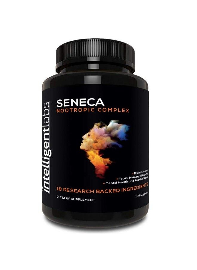 Intelligent Labs - Seneca Nootropic Brain Support Supplement ; Focus Memory & Clarity ; 18 Brain Boosting Ingredients ; B Complex Vitamins Lion’S Mane & Ashwagandha ; Caffeine & Stimulant Free - Image 1