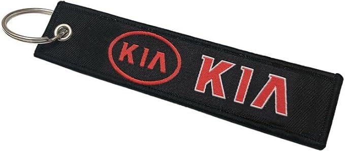 KIA High-Quality Premium Fabric Strap Keychain – Durable Car Key Chain with Metal Ring & Hook | Strong Home and Vehicle Key Holder | Stylish Embroidered Strap Design - Image 2