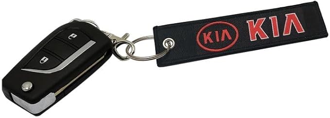 KIA High-Quality Premium Fabric Strap Keychain – Durable Car Key Chain with Metal Ring & Hook | Strong Home and Vehicle Key Holder | Stylish Embroidered Strap Design - Image 3