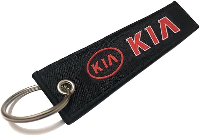 KIA High-Quality Premium Fabric Strap Keychain – Durable Car Key Chain with Metal Ring & Hook | Strong Home and Vehicle Key Holder | Stylish Embroidered Strap Design - Image 1