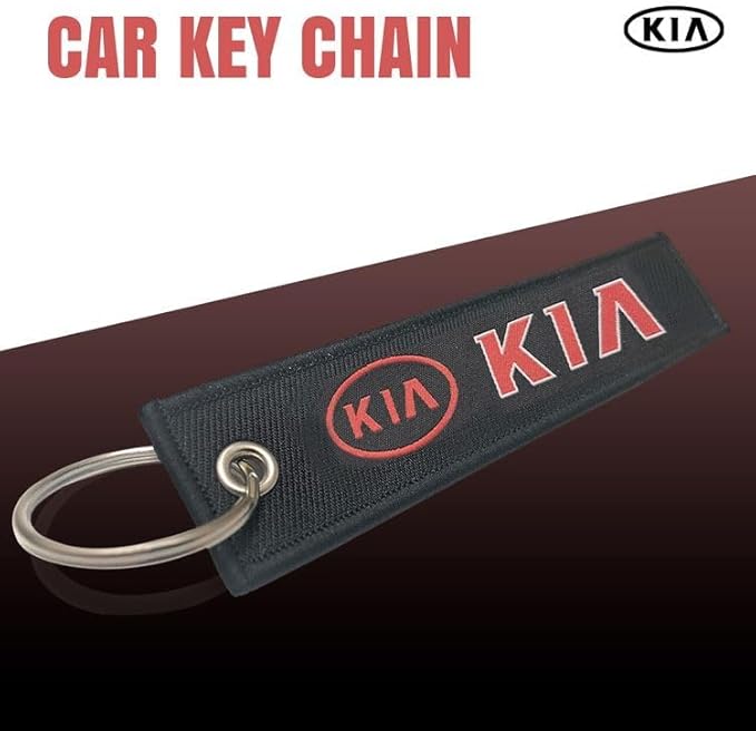 KIA High-Quality Premium Fabric Strap Keychain – Durable Car Key Chain with Metal Ring & Hook | Strong Home and Vehicle Key Holder | Stylish Embroidered Strap Design - Image 5