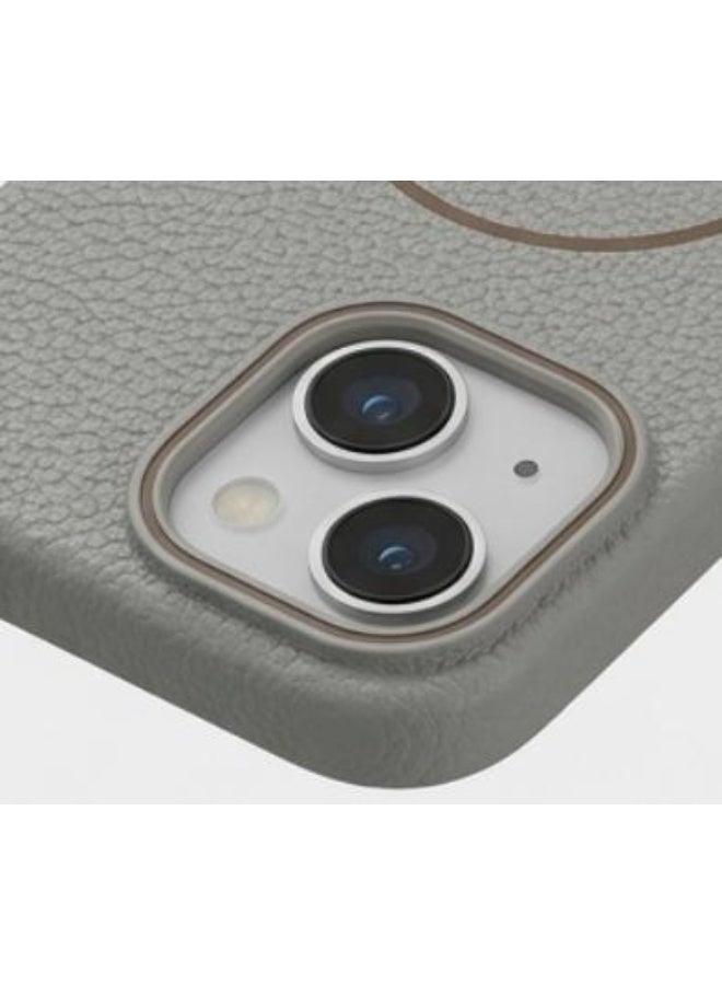 Premium magnetic iPhone 14 case compatible with MagSafe, made of high-quality synthetic leather with a litchi texture and microfiber lining to protect the camera and corners. - Image 5