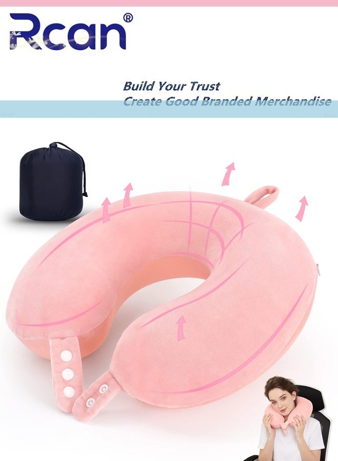 ركان وسادة سفر، وسادة رقبة على شكل حرف U من إسفنج الذاكرة، وسادة طائرة صغيرة محمولة لدعم الرقبة ناعمة وقابلة للتعديل، وسادة راحة ناعمة للطائرات والسيارات والمنازل - Image 1
