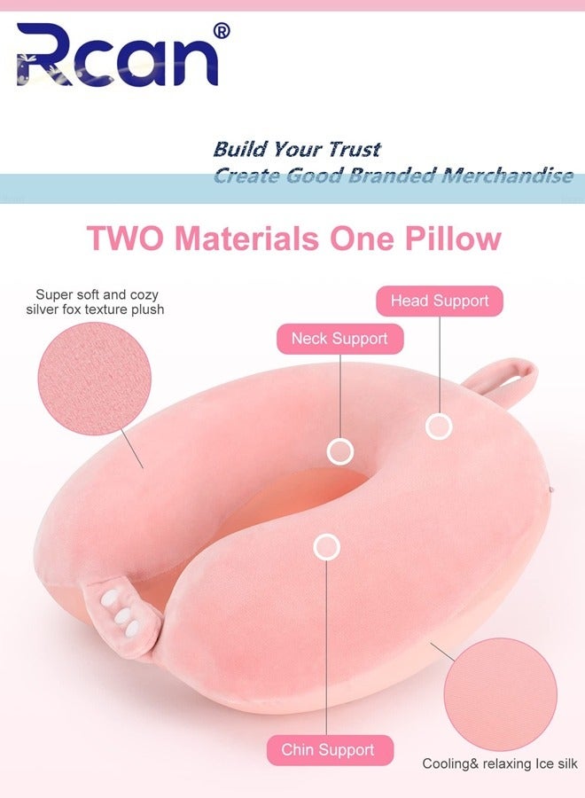 ركان وسادة سفر، وسادة رقبة على شكل حرف U من إسفنج الذاكرة، وسادة طائرة صغيرة محمولة لدعم الرقبة ناعمة وقابلة للتعديل، وسادة راحة ناعمة للطائرات والسيارات والمنازل - Image 2