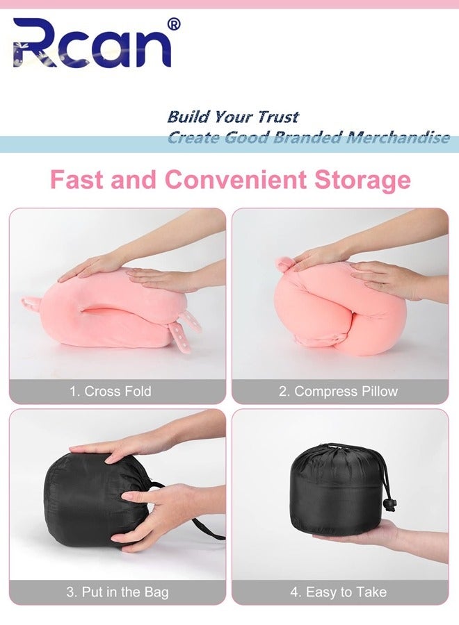 ركان وسادة سفر، وسادة رقبة على شكل حرف U من إسفنج الذاكرة، وسادة طائرة صغيرة محمولة لدعم الرقبة ناعمة وقابلة للتعديل، وسادة راحة ناعمة للطائرات والسيارات والمنازل - Image 4