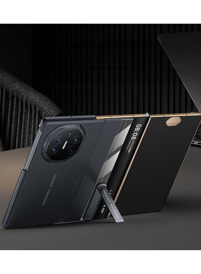 general Compatible with Huawei Mate XT Ultimate Case, Built in Metal Stand [Support Magnetic Car Mount] Magnet Leather Smart View Flip Cover Phone Cover for Men - Image 2