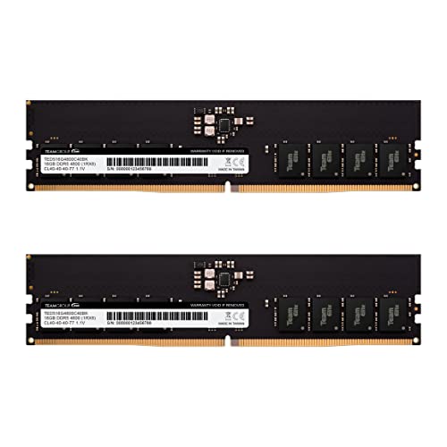 TEAMGROUP Elite DDR5 32GB Kit 2x16GB 4800MHz PC538400 CL40 NonECC Unbuffered 11V UDIMM 288 Pin PC Computer Desktop Memory Module Ram Upgrade TED532G4800C40DC01 - Image 1