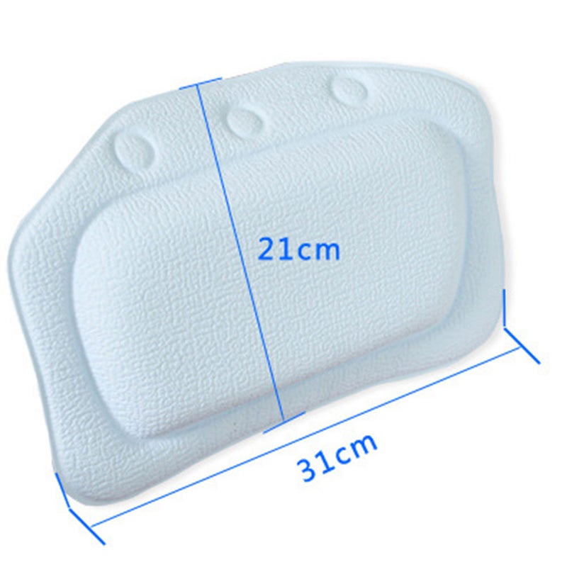 1Pc PVC Sponge Bathtub Cushion with Cup Spa Bath Pillow for Shoulder Neck Support(Sky- ) - Image 4