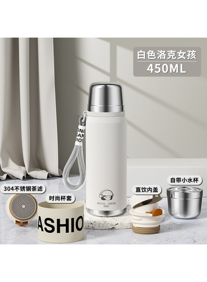 Large-capacity Insulated Cup For Men, Tea And Water Separation, Stainless Steel Portable Water Cup, Insulated Flask, High-appearance Tea Cup For Girls On The Go