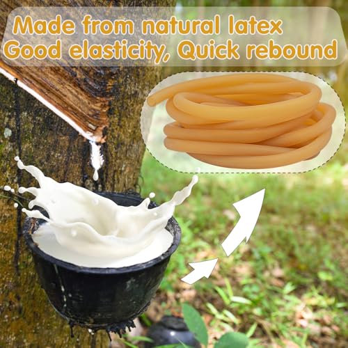 Famgee 16.4Ft Natural Pure Latex Rubber Tubing Tube Band Slingshot Catapult Surgical Laboratory Tube Rubber Hose Highly Elastic and Strong 5/16"IDx1/2"OD (8x12mm) - Image 4