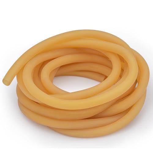 Famgee 16.4Ft Natural Pure Latex Rubber Tubing Tube Band Slingshot Catapult Surgical Laboratory Tube Rubber Hose Highly Elastic and Strong 5/16"IDx1/2"OD (8x12mm) - Image 1