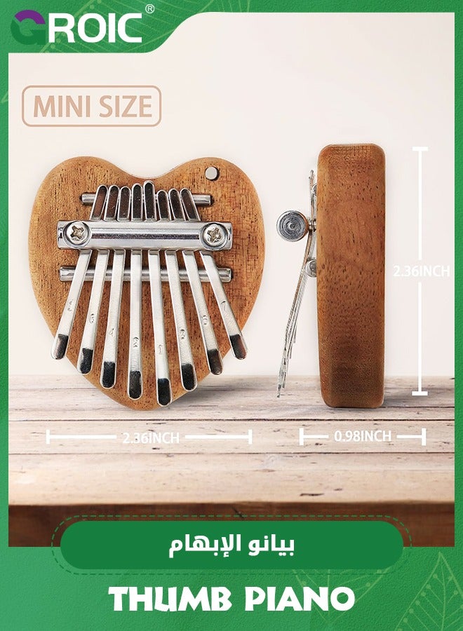 Mini Kalimba Thumb Piano 8 Keys,Portable Solid Wood Mbira Finger Piano for Kids,Marimba Musical Pendant Gift,Mini Exquisite Finger Thumb Piano,Children's Musical Instrument Toys