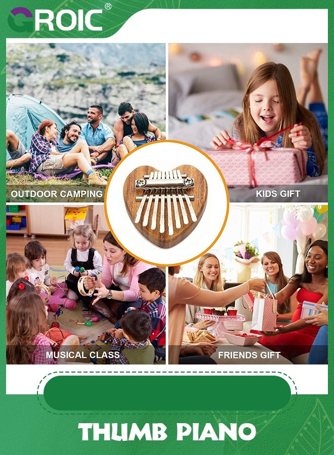 GROIC Mini Kalimba Thumb Piano 8 Keys,Portable Solid Wood Mbira Finger Piano for Kids,Marimba Musical Pendant Gift,Mini Exquisite Finger Thumb Piano,Children's Musical Instrument Toys - Image 5