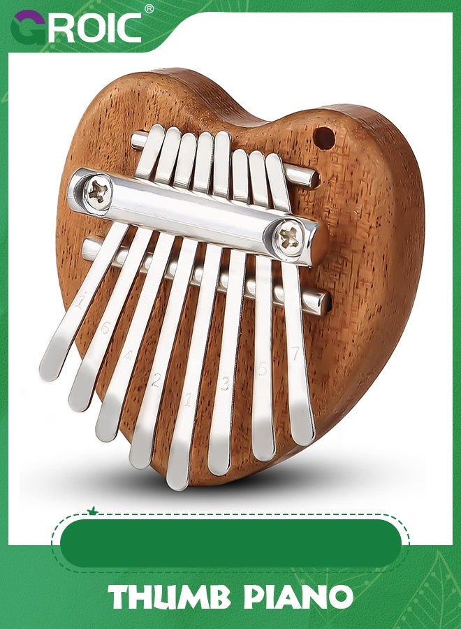 GROIC Mini Kalimba Thumb Piano 8 Keys,Portable Solid Wood Mbira Finger Piano for Kids,Marimba Musical Pendant Gift,Mini Exquisite Finger Thumb Piano,Children's Musical Instrument Toys - Image 1