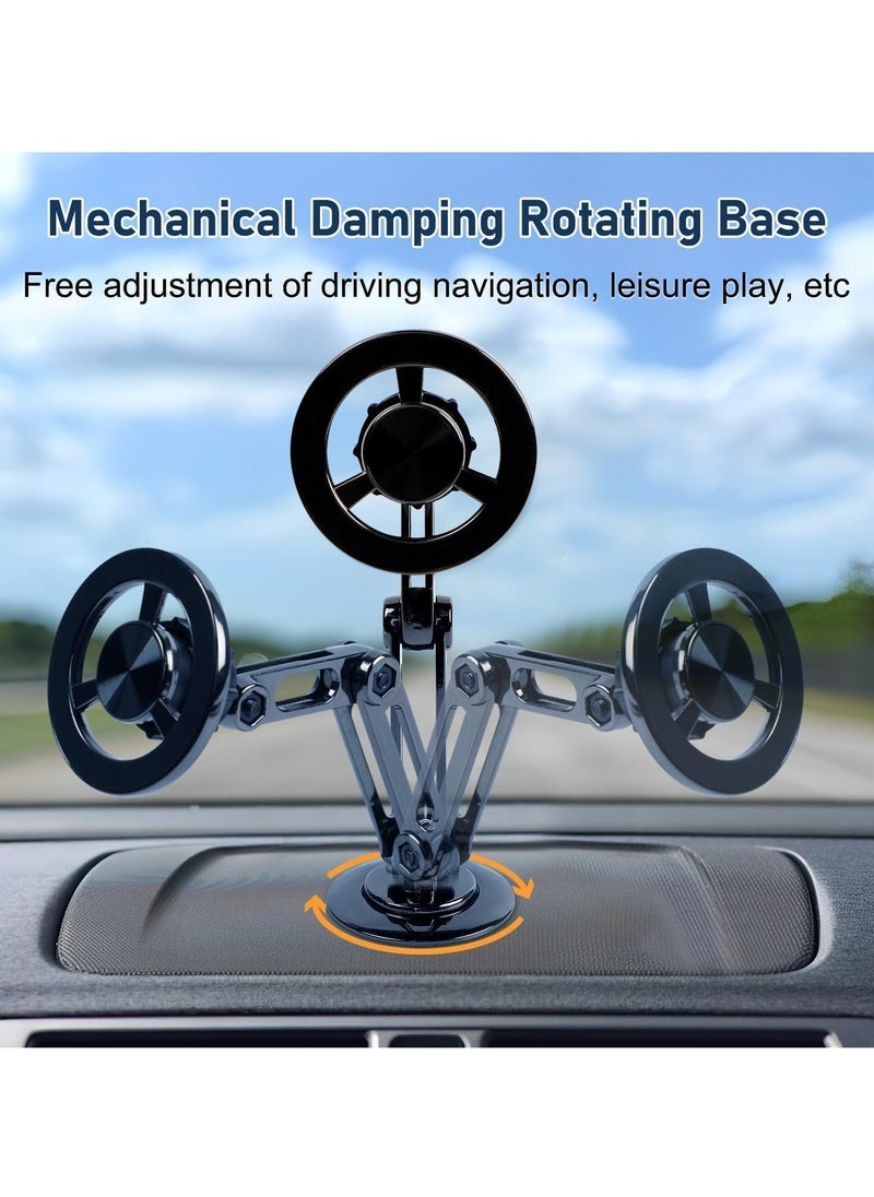 TIGER Universal 360° Magnetic Suction Phone Holder for Car | Super Strong Magnet Alloy Folding Phone Mount for Dashboard | Compatible with All Smartphones (Black) – Secure, Adjustable, Hands-Free Car Mount - Image 3