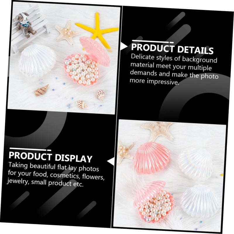 Pink Artificial Shell Pearl Storage Box Desktop Decoration Photography Props - Image 5