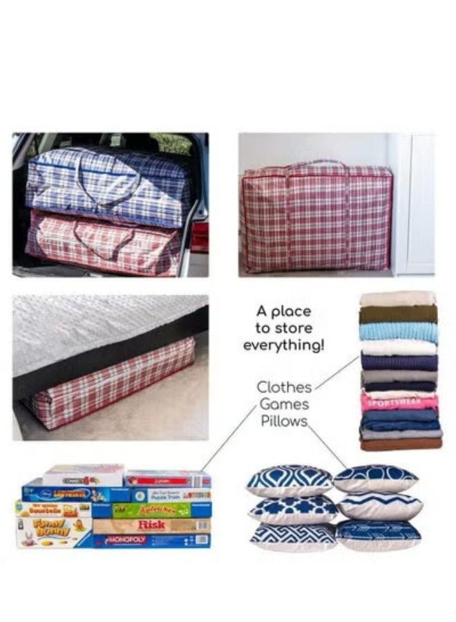 DUNISO Pack of 4 Strong Storage Laundry Bags – Big Moving/Shopping Bags with Zipper & Handles - Reusable Storage Zip Bag, Extra Large Heavy Duty Nylon Organizer Bags for Quilts Blankets Pillows Cloths - Image 5