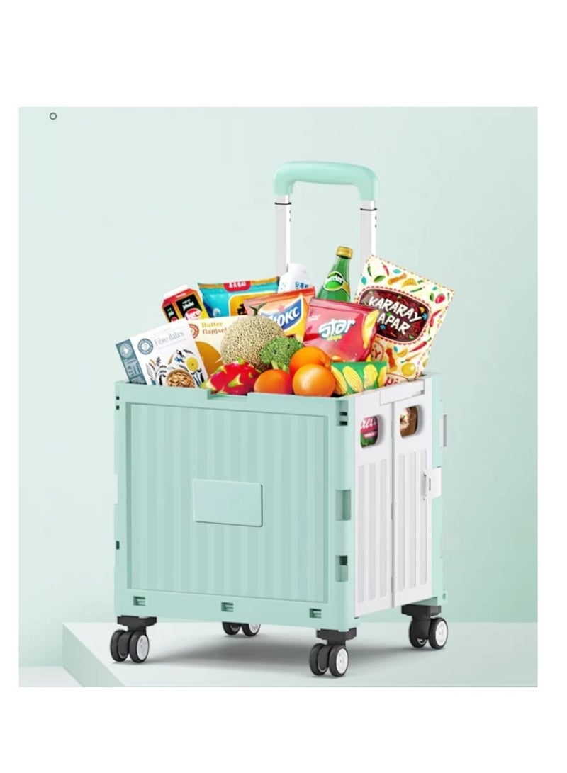 Portable Hand-Pulled op Cart Foldable Vegetable Bung Car Small Pulling Tru Lightweight Convenient Household Trolley - Image 1