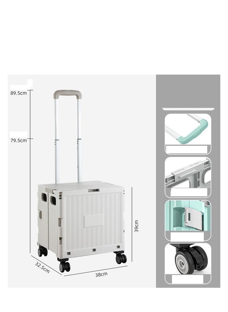 Portable Hand-Pulled op Cart Foldable Vegetable Bung Car Small Pulling Tru Lightweight Convenient Household Trolley - Image 2